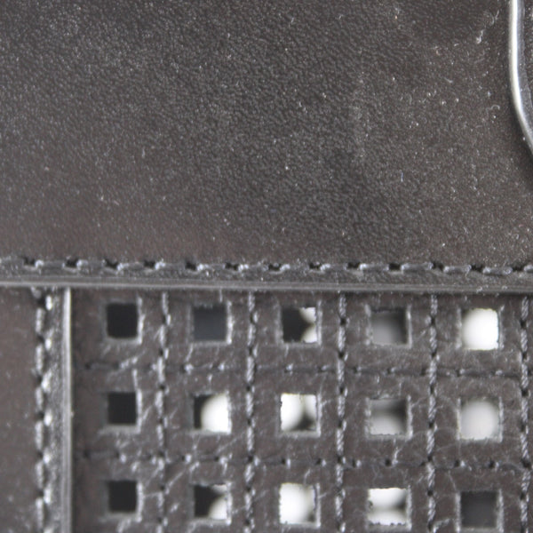 Michael Kors Purse Sinclair 13 x 12 x 5 Black Perforated Leather Shopper Tote