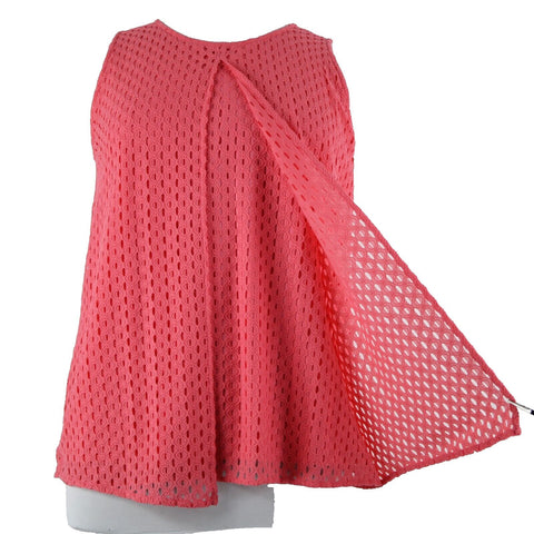 Charter Club NEW $60 Mykonos Sz L Glamour Pink Lined Peplum Nylon Spandex Top