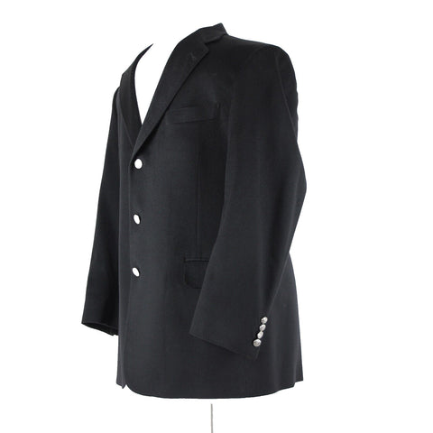 Hart Schaffner Loro Piana 44R Black Lined 3 Button 100% Cashmere Sport Coat