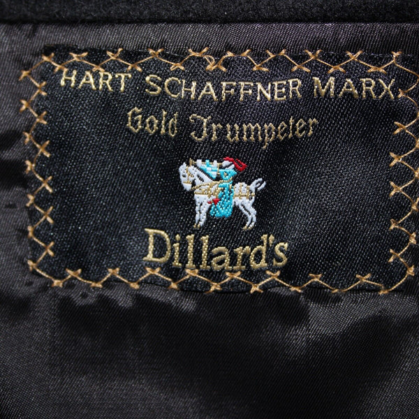 Hart Schaffner Loro Piana 44R Black Lined 3 Button 100% Cashmere Sport Coat