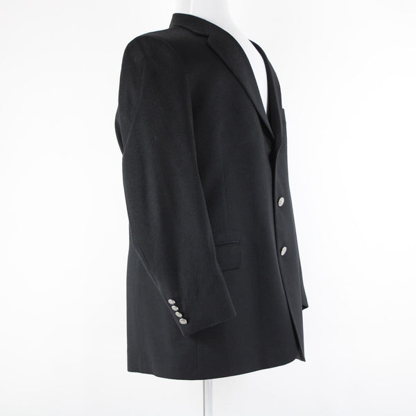 Hart Schaffner Loro Piana 44R Black Lined 3 Button 100% Cashmere Sport Coat