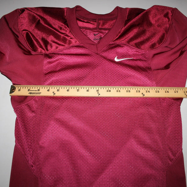 Nike Sz 2 Burgundy White Logo Knee Length 100% Nylon Polyamide Jersey Dress