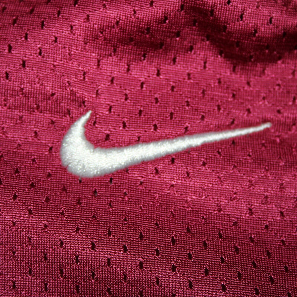 Nike Sz 2 Burgundy White Logo Knee Length 100% Nylon Polyamide Jersey Dress