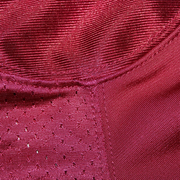 Nike Sz 2 Burgundy White Logo Knee Length 100% Nylon Polyamide Jersey Dress
