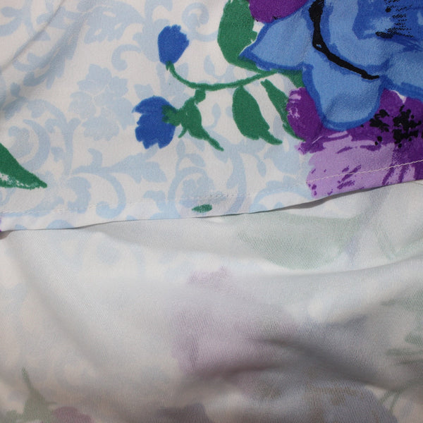Jessica London Dress Sz 18W White Blue Multi Color Floral Lined 100% Poly Dress