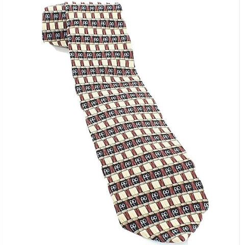 J. Garcia 59" x 3.5" Beige Navy Multi Birdland by Stonehenge 100% Silk Tie