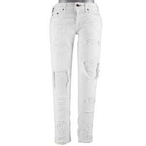 rag & bone JEAN DRE Sz 26 x 27.5 White Distressed Lined Cotton Blend Skinny Jean