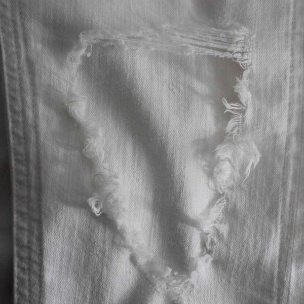 rag & bone JEAN DRE Sz 26 x 27.5 White Distressed Lined Cotton Blend Skinny Jean