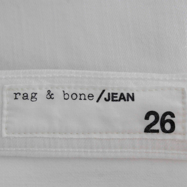 rag & bone JEAN DRE Sz 26 x 27.5 White Distressed Lined Cotton Blend Skinny Jean