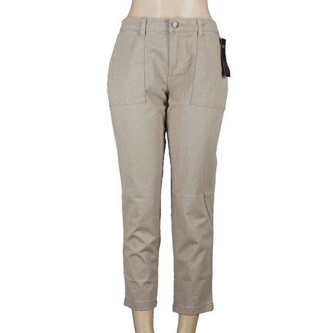 Lee NEW Sz 8 Short X 27 Tan Mid Rise Tapered Leg Reg Fit Cotton Spandex Pant