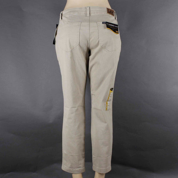 Lee NEW Sz 8 Short X 27 Tan Mid Rise Tapered Leg Reg Fit Cotton Spandex Pant