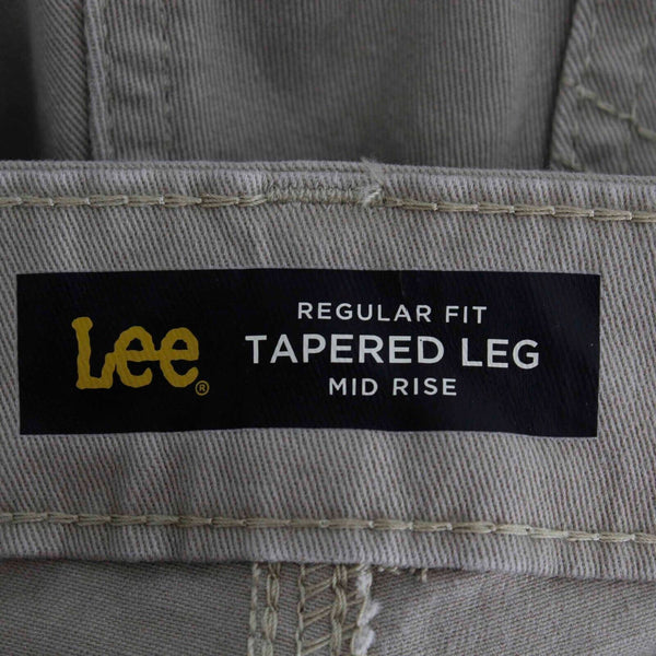 Lee NEW Sz 8 Short X 27 Tan Mid Rise Tapered Leg Reg Fit Cotton Spandex Pant