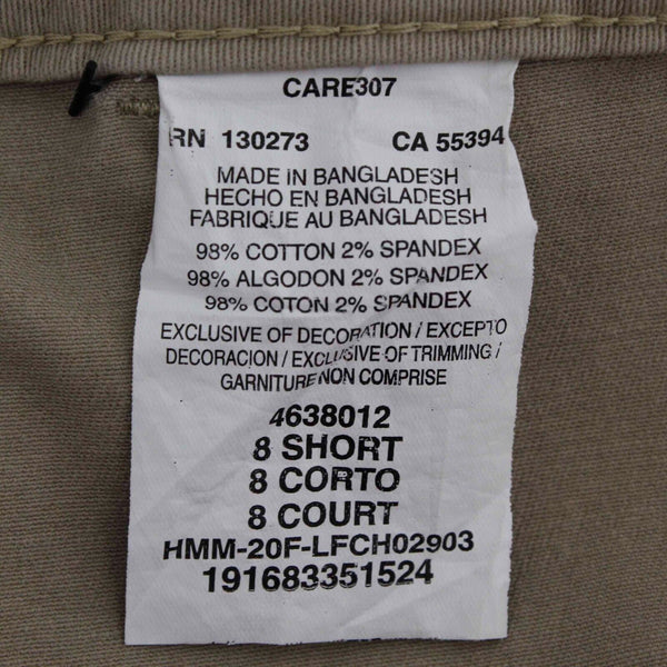 Lee NEW Sz 8 Short X 27 Tan Mid Rise Tapered Leg Reg Fit Cotton Spandex Pant
