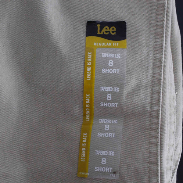 Lee NEW Sz 8 Short X 27 Tan Mid Rise Tapered Leg Reg Fit Cotton Spandex Pant