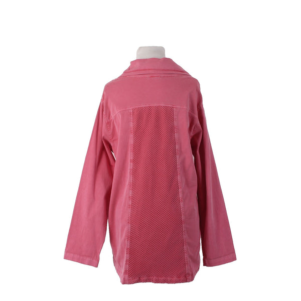 Sea Breeze Jacket Sz M Pink Vintage Beachy Buttons Pockets 100% Cotton Jacket