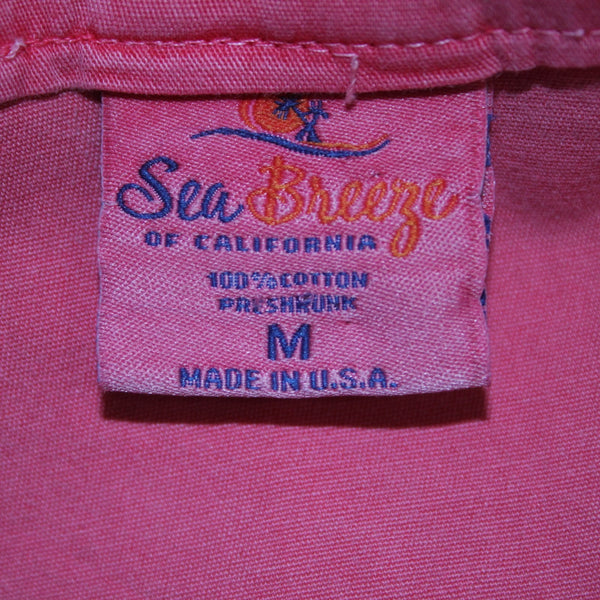 Sea Breeze Jacket Sz M Pink Vintage Beachy Buttons Pockets 100% Cotton Jacket