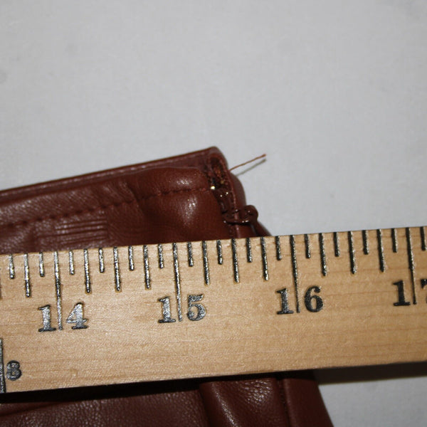 Loft NEW $70 Sz 6 Cocoa Brown Pocket Polyester Lined Pleather Polyurethane Skirt