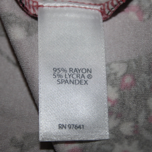 J Jill Wearever Collection Sz M Petite Pink Black Multi Color Floral Rayon Dress