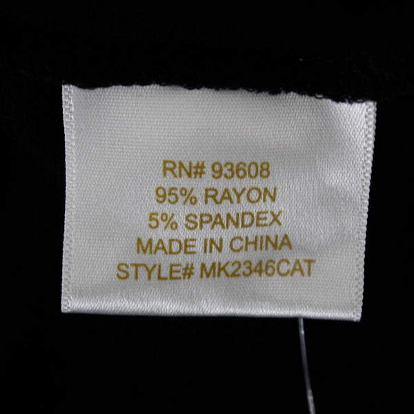 Matty M Sz S Black Drape Front Deep V Short Dolman Sleeve Rayon Blend Knit Top