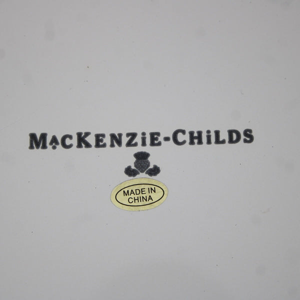 MacKenzie Childs White Multi Color Flower Market Squashed Pot