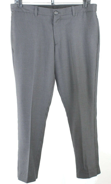 Penguin Sz 36 x 31 Gray Pinstripe Polyester Rayon Wool Men's Trouser Pant