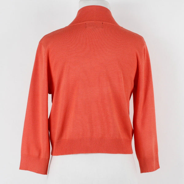 Ronni Nicole Sz M Peach Open Ribbed Edges Rayon Nylon Knit Short Wrap