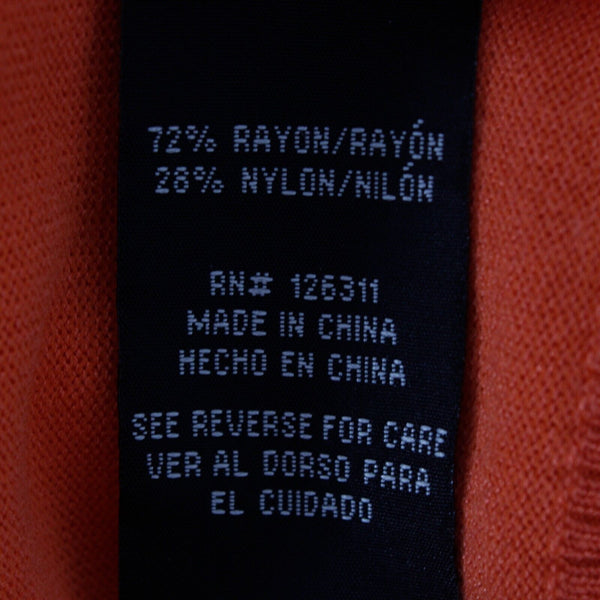 Ronni Nicole Sz M Peach Open Ribbed Edges Rayon Nylon Knit Short Wrap