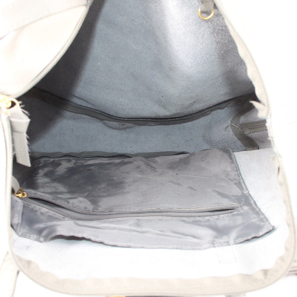 Joy Mangano Purse Gray 18 x 12 x 5 Inner Pockets With Wristlet Shoulder Purse
