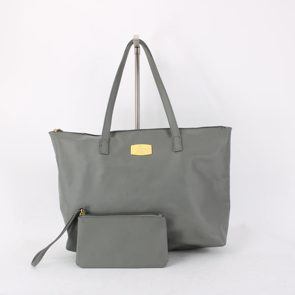 Joy Mangano Purse Gray 18 x 12 x 5 Inner Pockets With Wristlet Shoulder Purse