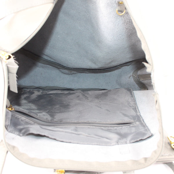 Joy Mangano Purse Gray 18 x 12 x 5 Inner Pockets With Wristlet Shoulder Purse