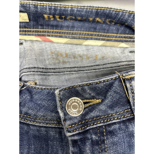 Burberry Brit Buckingham Sz 25 x 22 Blue Denim Pockets Skinny Leg Cotton Jeans