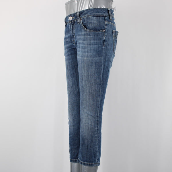Burberry Brit Buckingham Sz 25 x 22 Blue Denim Pockets Skinny Leg Cotton Jeans
