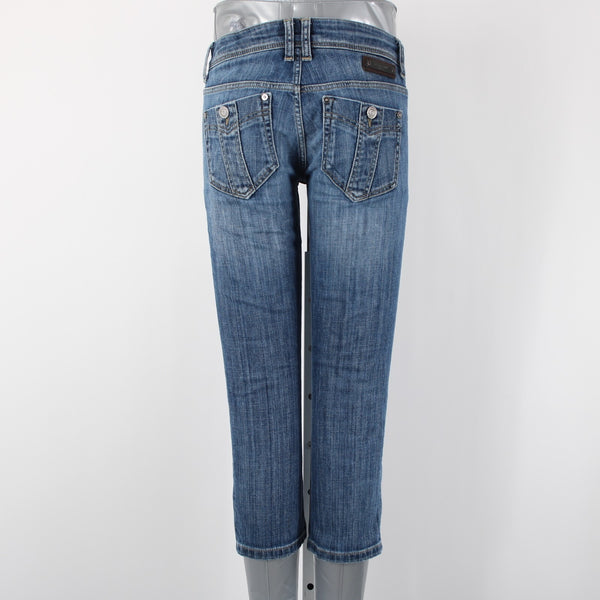 Burberry Brit Buckingham Sz 25 x 22 Blue Denim Pockets Skinny Leg Cotton Jeans