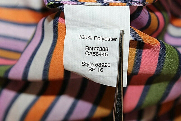 J Crew Sz 2 Coral Olive Multi Geometric Racerback 100% Polyester Top