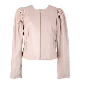 Ryegrass NEW $300 Sz M Pale Blush Pink 100% Soft Leather Polyester Lined Jacket