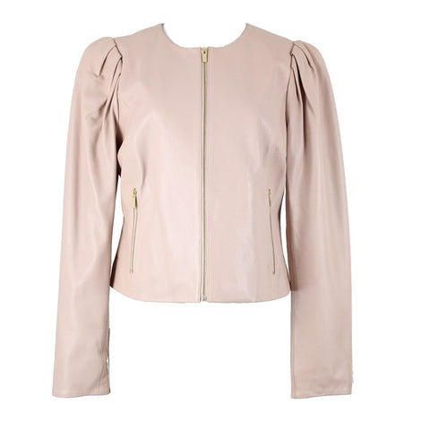 Ryegrass NEW $300 Sz M Pale Blush Pink 100% Soft Leather Polyester Lined Jacket