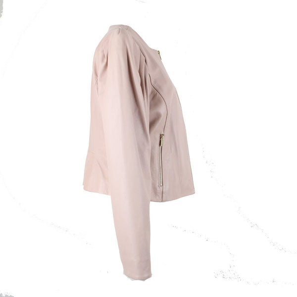 Ryegrass NEW $300 Sz M Pale Blush Pink 100% Soft Leather Polyester Lined Jacket