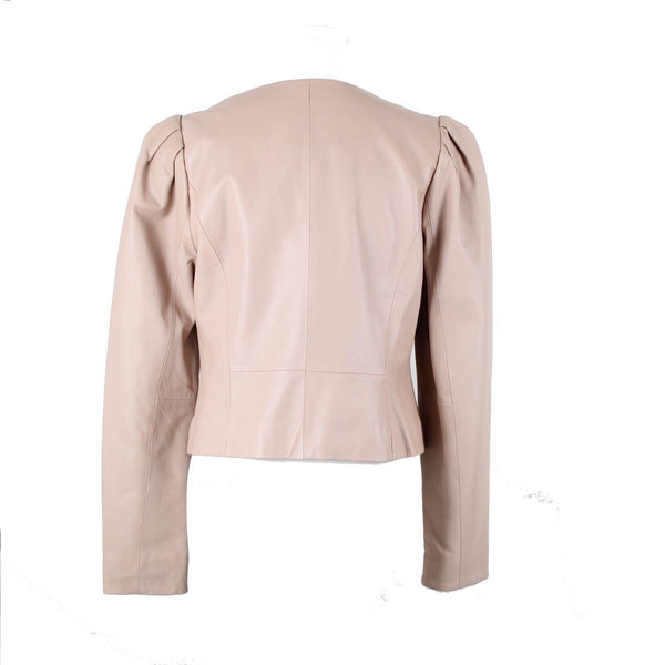 Ryegrass NEW $300 Sz M Pale Blush Pink 100% Soft Leather Polyester Lined Jacket
