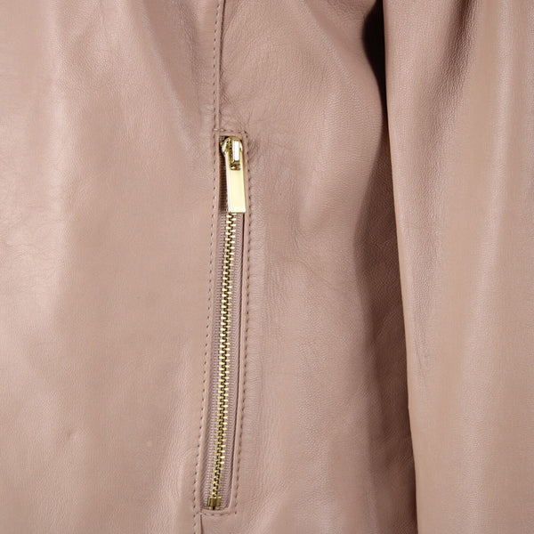 Ryegrass NEW $300 Sz M Pale Blush Pink 100% Soft Leather Polyester Lined Jacket