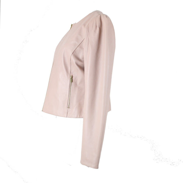 Ryegrass NEW $300 Sz M Pale Blush Pink 100% Soft Leather Polyester Lined Jacket