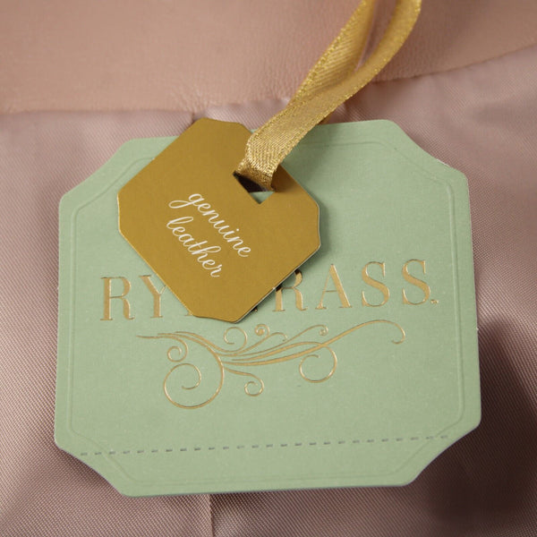 Ryegrass NEW $300 Sz M Pale Blush Pink 100% Soft Leather Polyester Lined Jacket