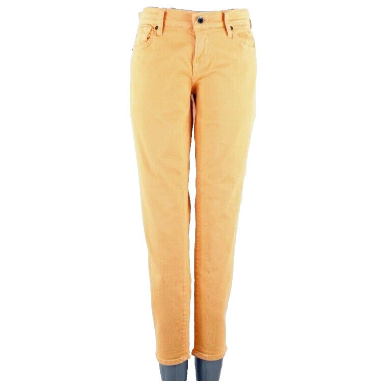 Lucky Brand Zoe Straight Crop Sz 8 29 x 27 Orange Skinny Cotton Blend Jean