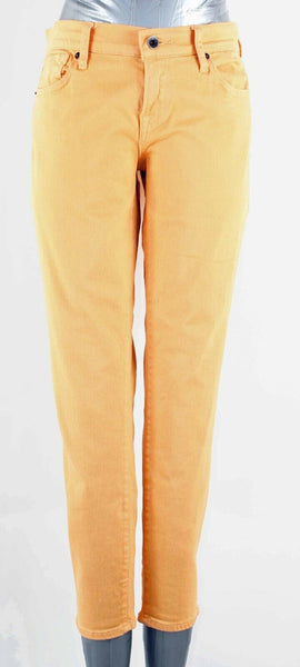 Lucky Brand Zoe Straight Crop Sz 8 29 x 27 Orange Skinny Cotton Blend Jean