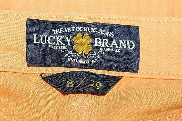 Lucky Brand Zoe Straight Crop Sz 8 29 x 27 Orange Skinny Cotton Blend Jean