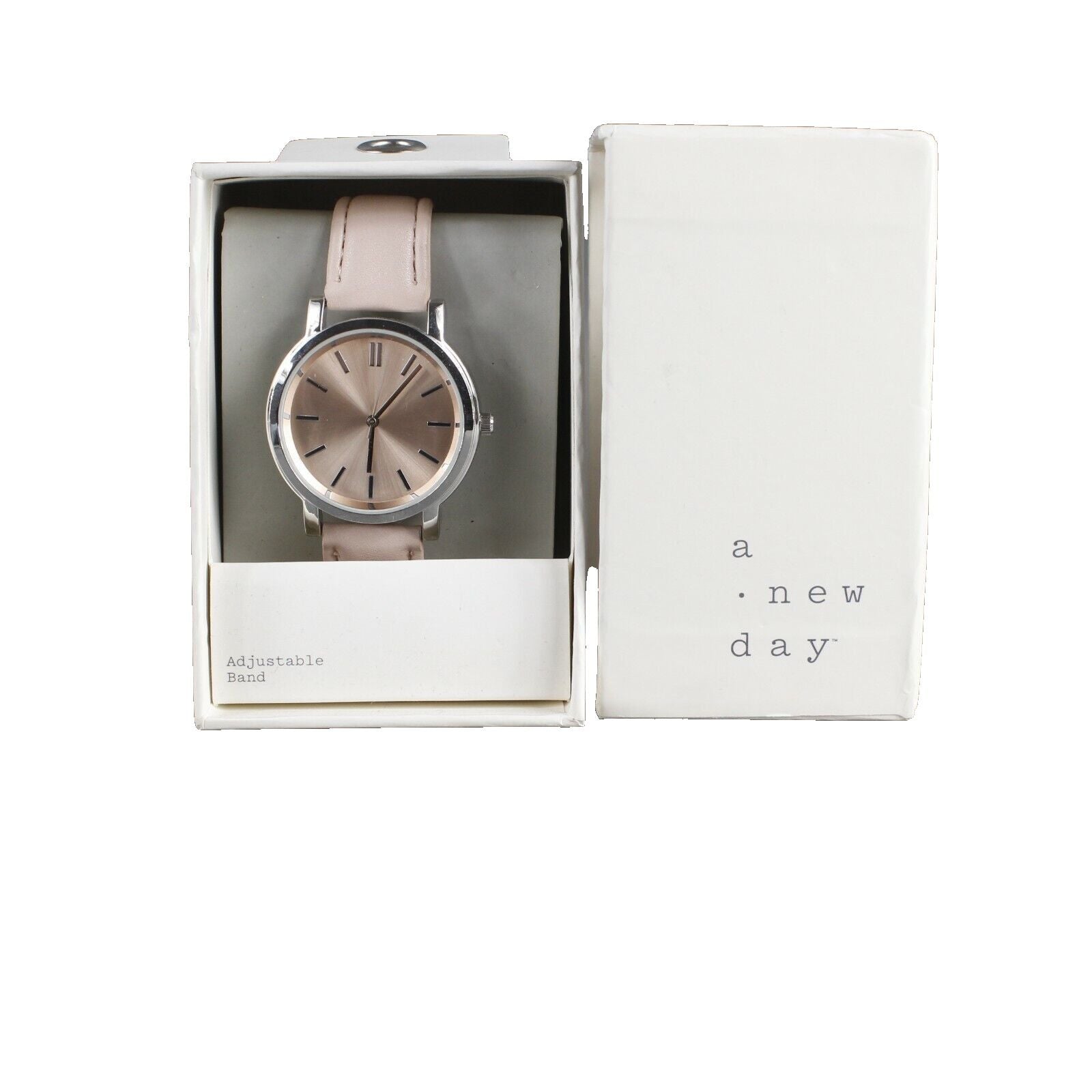 A New Day NEW Lt Pink Silvertone Adjustable Band Wrist Watch
