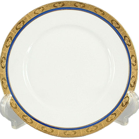 Hutschen Reuther Royal 8" White Blue 18KT Gold Trim Porcelain Plate
