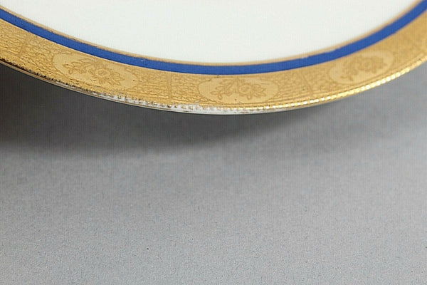 Hutschen Reuther Royal 8" White Blue 18KT Gold Trim Porcelain Plate