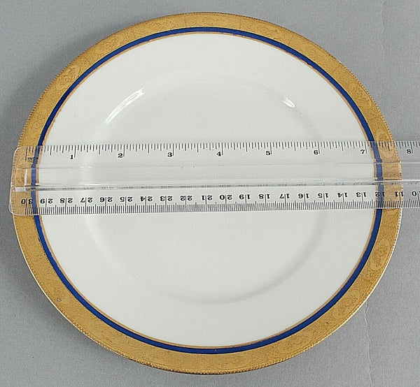 Hutschen Reuther Royal 8" White Blue 18KT Gold Trim Porcelain Plate