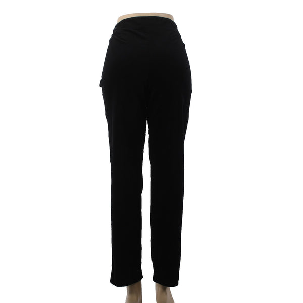Talbots Pant Sz 8 x 31 Black Velveteen Straight Leg Cotton Lycra Pant