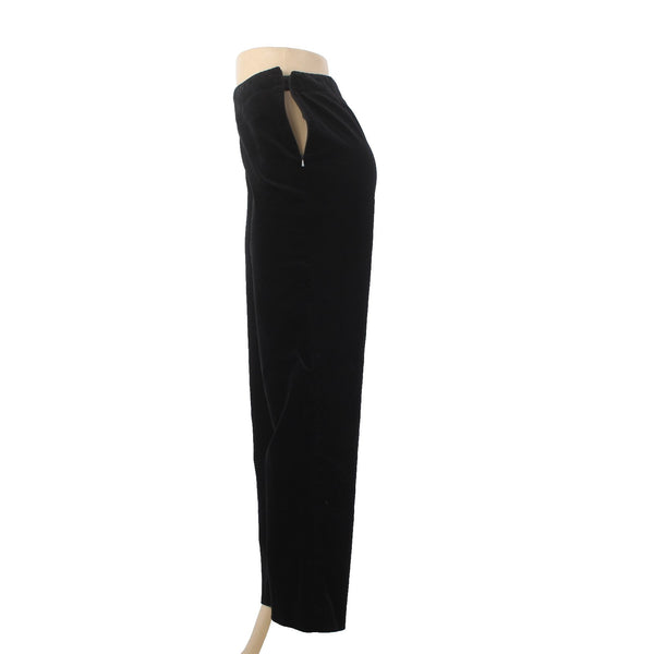 Talbots Pant Sz 8 x 31 Black Velveteen Straight Leg Cotton Lycra Pant